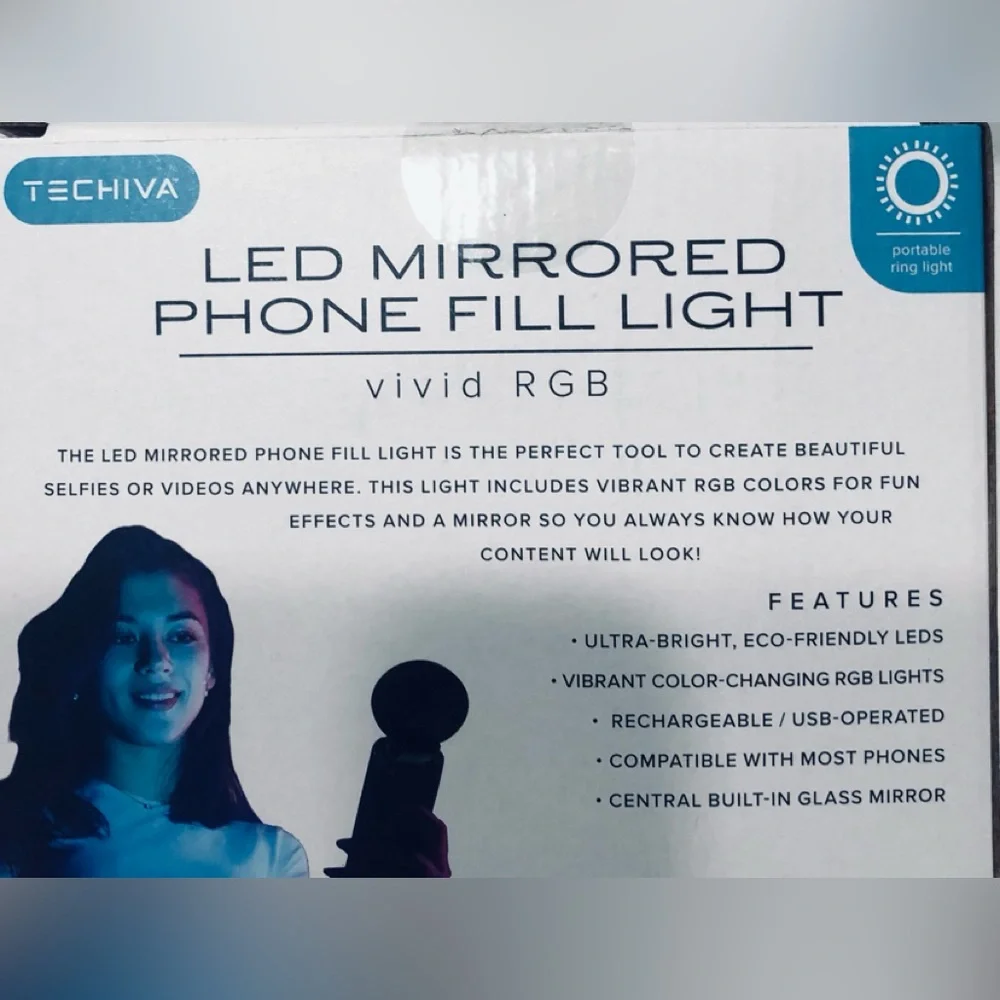 Led Ring Mirrored phone Fill Color Changing Light.